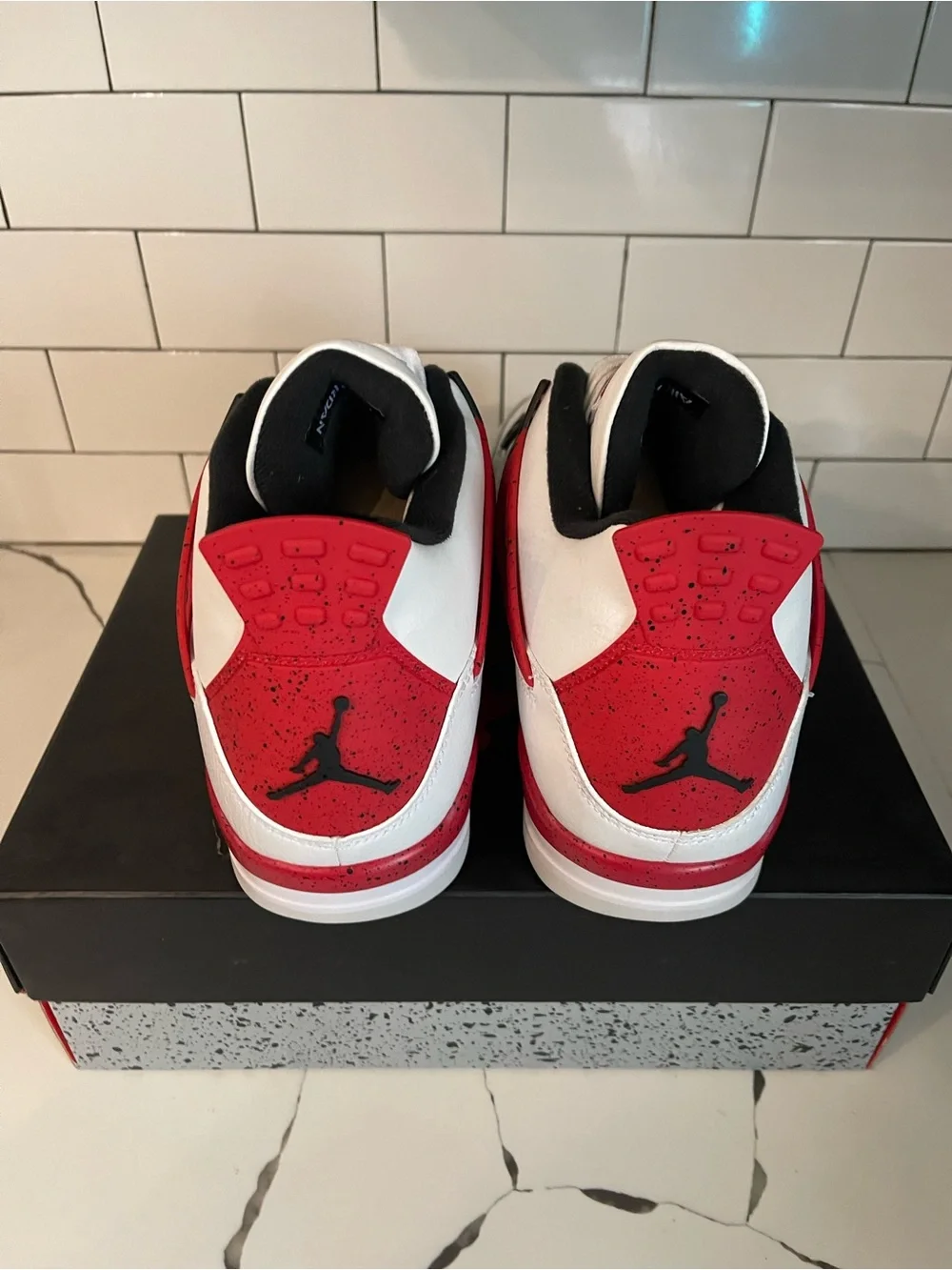 Men’s Retro 4 Red Cement Size 14.